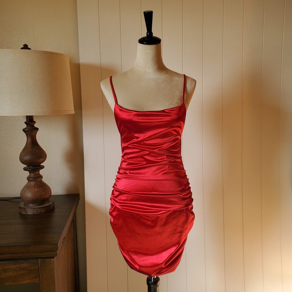 Windsor Vibrant Red Satin Dress